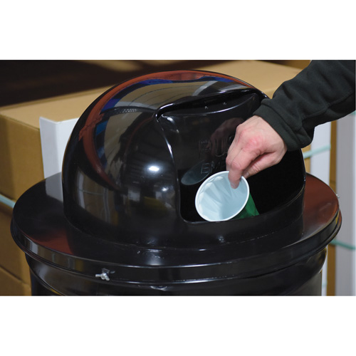 Drum Waste Disposal Top, Dome Lid, Metal, Fits Container Size: 23-1/2" Dia. Haskins Industrial Inc.