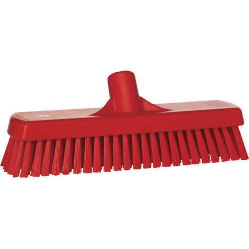 Brosse &agrave; r&eacute;curer pour planchers et murs, Crins Ferme, 12", Polyester, Rouge Haskins Industrial Inc.