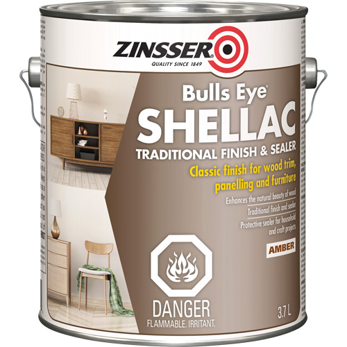 Scellant &agrave; la gomme-laque Zinsser Bulls Eye, Ambr&eacute;e, 3,7 L Haskins Industrial Inc.