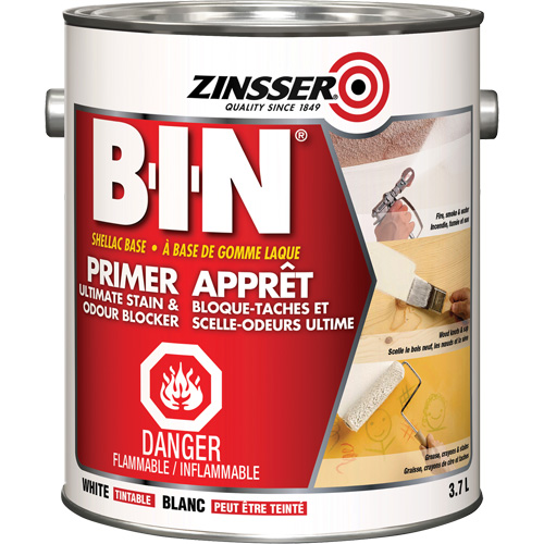 B-I-N&reg; Shellac-Base Sealer Primer, 3.7 L, Gallon, Tintable White Haskins Industrial Inc.