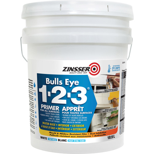 Appr&ecirc;t &agrave; base d'eau Bulls Eye 1-2-3, 18,9 L, Seau, Blanc Haskins Industrial Inc.