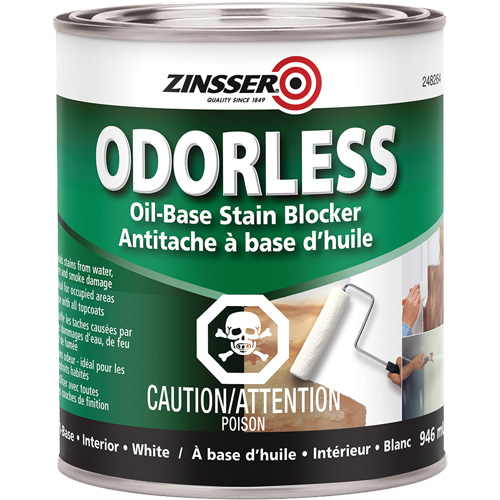 Odourless Oil-Base Stain Blocking Primer, White, Very Flat, 946 ml, Can Haskins Industrial Inc.