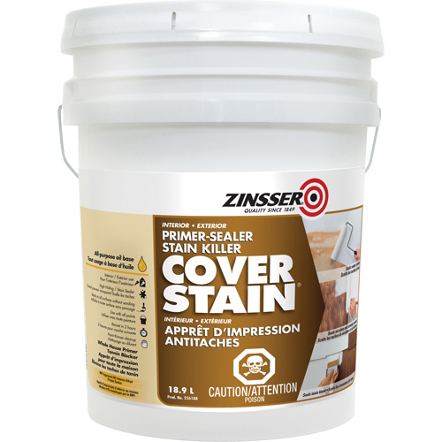 Scellant d'appr&ecirc;t &agrave; base d'huile Cover Stain, 18,9 L, Seau, Blanc Haskins Industrial Inc.
