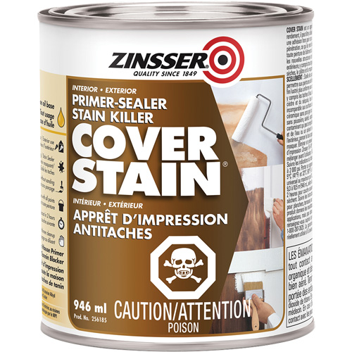 Scellant d'appr&ecirc;t &agrave; base d'huile Cover Stain, 946 ml, Canette, Blanc Haskins Industrial Inc.
