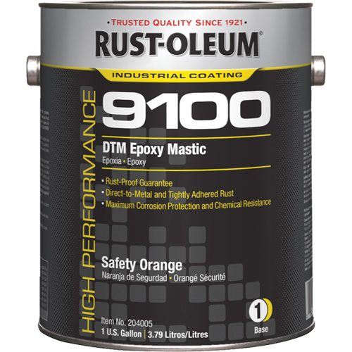 9100 System DTM Epoxy Mastic Base, Safety Orange, Gallon Haskins Industrial Inc.