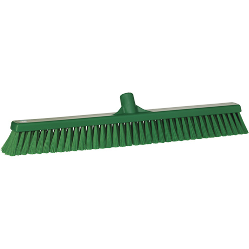 Small Particle Push Broom Head, Fine Bristles, 24", Polyester, Green Haskins Industrial Inc.