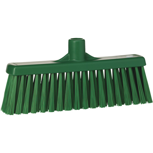 Upright Broom Head, Medium Bristles, 12", Polyester, Green Haskins Industrial Inc.