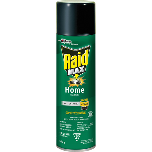 Raid&reg; Max&reg; Home Insect Killer Insecticide, 500 g, Aerosol Can, Solvent Base Haskins Industrial Inc.