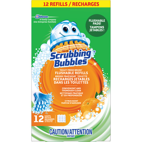 Recharge de tampons jetables dans les toilettes, pour la brosse pour cuvettes Scrubbing Bubbles Fresh Brush, Recharge Haskins Industrial Inc.