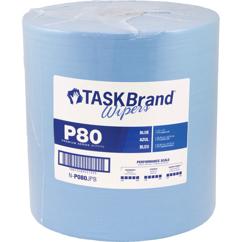 TaskBrand&reg; P80 Premium Series Wipers, Heavy-Duty, 13" L x 12" W Haskins Industrial Inc.