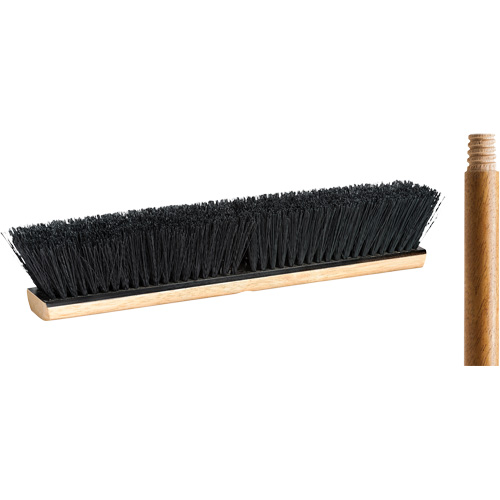 Balai-brosse avec manche, 18", Moyen, Soies Tampico Haskins Industrial Inc.