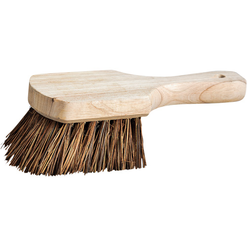 Short Handle Pot Brush, Stiff Bristles, 9" Long, Brown Haskins Industrial Inc.