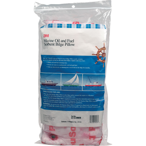 Tampon de fond de cale pour huiles et carburants nautiques, Huile seulement, 15" lo x 7" la, 12,1 gal absorption/pqt Haskins Industrial Inc.