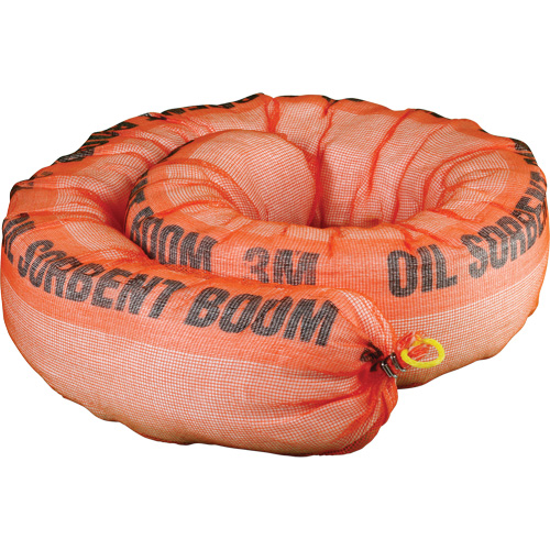 Petroleum Sorbent Boom, Oil Only, 1.5' L x 10" W, 69.3 gal Absorbancy Haskins Industrial Inc.