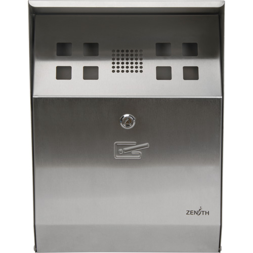 Smoking Receptacle, Wall-Mount, Stainless Steel, 1.6 Litres Capacity, 13-4/5" Height Haskins Industrial Inc.
