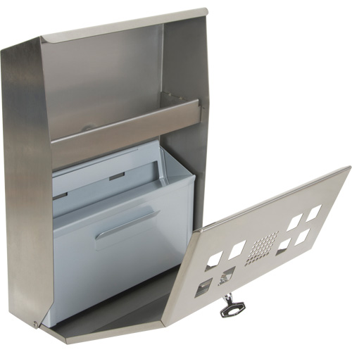 Smoking Receptacle, Wall-Mount, Stainless Steel, 1.6 Litres Capacity, 13-4/5" Height Haskins Industrial Inc.