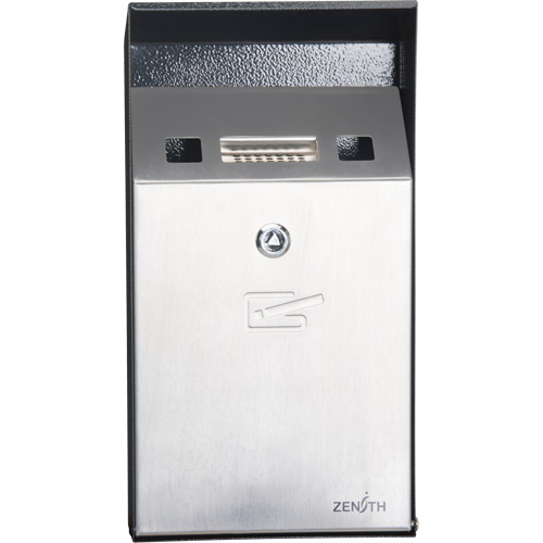 Smoking Receptacle, Wall-Mount, Stainless Steel, 1 Litre Capacity, 11-4/5" Height Haskins Industrial Inc.