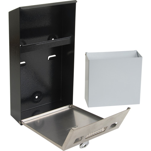 Smoking Receptacle, Wall-Mount, Stainless Steel, 1 Litre Capacity, 11-4/5" Height Haskins Industrial Inc.