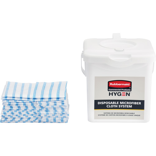 Seau de chargement pour chiffons microfibres, Blanc Haskins Industrial Inc.