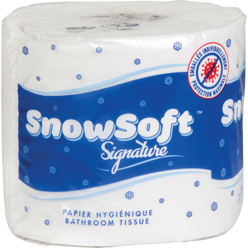 Papier hygi&eacute;nique de premi&egrave;re qualit&eacute; Snow Soft, 2 Pli, 600 Feuilles/Rouleu, Longueur 145', Blanc Haskins Industrial Inc.