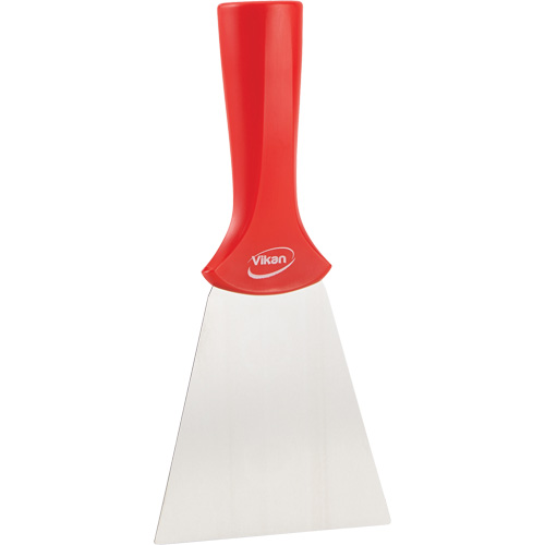 Grattoir en acier inoxydable avec poign&eacute;e montable sur manche, Rouge, 4" la x 8" lo Haskins Industrial Inc.
