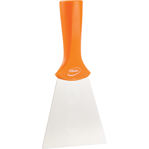 Handle-Mounted Stainless Steel Scraper, Orange, 4" W x 8" L Haskins Industrial Inc.