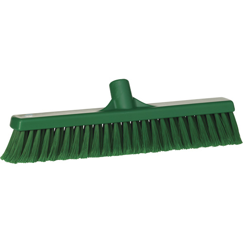 Fine Particle Push Broom, Fine/Split Bristles, 16-1/4", Polypropylene, Green Haskins Industrial Inc.