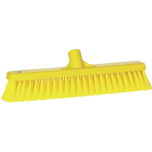 Fine Particle Push Broom, Fine/Split Bristles, 16-1/4", Polypropylene, Yellow Haskins Industrial Inc.