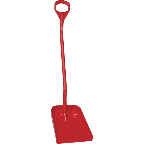Ergonomic Large Blade Shovel, 51" Length, Plastic, Red Haskins Industrial Inc.