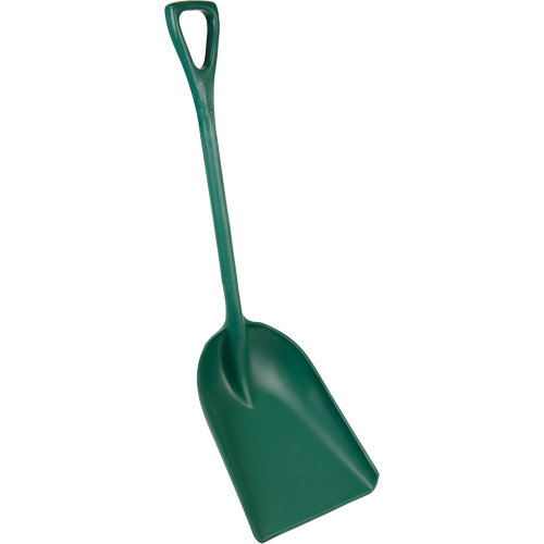 One-Piece Metal Detectable Shovel, 13-3/4" x 17" Blade, 42-1/2" Length, Plastic, Green Haskins Industrial Inc.