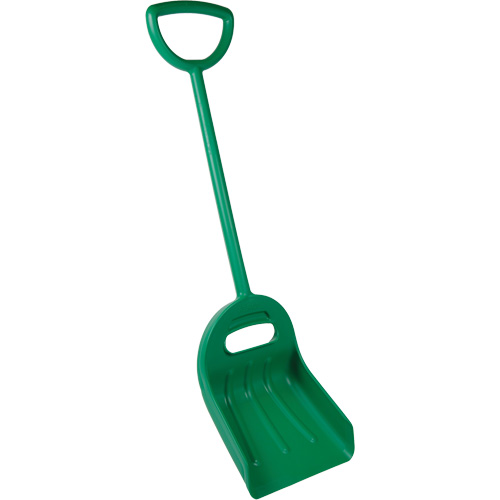 Double Grip Wide Shovel, 14" x 18" Blade, 47-1/2" Length, Plastic, Green Haskins Industrial Inc.