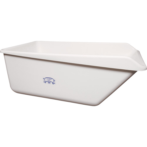 Bac de rangement &agrave; rebord inclin&eacute; avec vidange, Plastique, Blanc Haskins Industrial Inc.