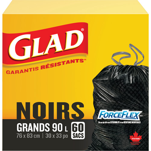 Sacs &agrave; ordures 90 L, R&eacute;gulier, 30" la x 33" lo, Noir Haskins Industrial Inc.