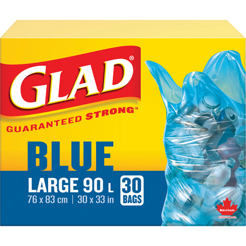 45L Recycling Bags, Regular, 30" W x 33" L, Blue Haskins Industrial Inc.