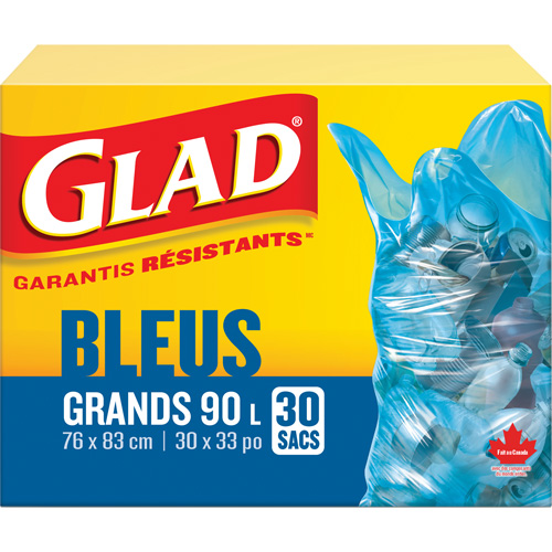45L Recycling Bags, Regular, 30" W x 33" L, Blue Haskins Industrial Inc.