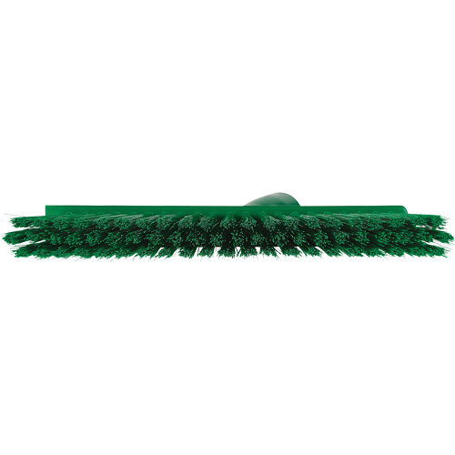Dustpan Broom with Angled Thread, Medium Bristles, 10", Polyester, Green Haskins Industrial Inc.