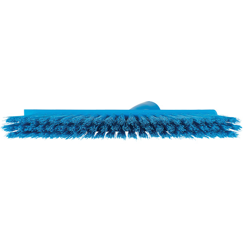 Dustpan Broom with Angled Thread, Medium Bristles, 10", Polyester, Blue Haskins Industrial Inc.
