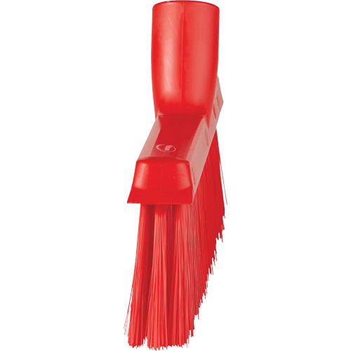 Dustpan Broom with Angled Thread, Medium Bristles, 10", Polyester, Red Haskins Industrial Inc.