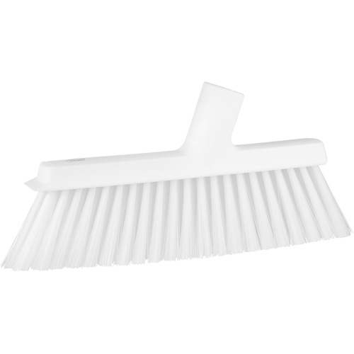 Dustpan Broom with Angled Thread, Medium Bristles, 10", Polyester, White Haskins Industrial Inc.