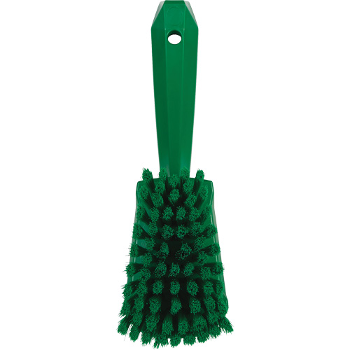 Short-Handled Washing Brush, Soft Bristles, 10-1/2" Long, Green Haskins Industrial Inc.