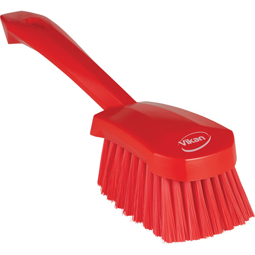 Short-Handled Washing Brush, Soft Bristles, 10-1/2" Long, Red Haskins Industrial Inc.