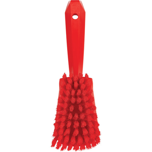 Short-Handled Washing Brush, Soft Bristles, 10-1/2" Long, Red Haskins Industrial Inc.