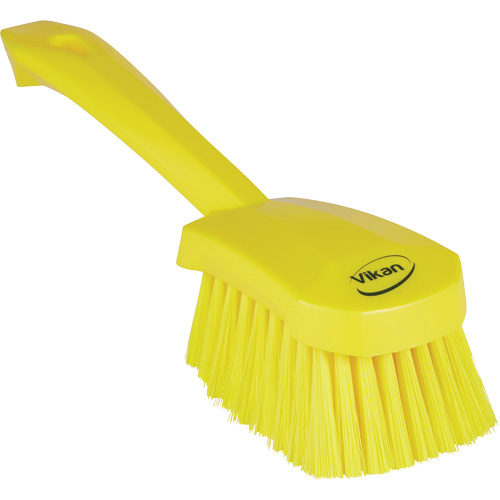 Brosse &agrave; r&eacute;curer avec manche court, Soies Doux, Longueur de 10-1/2", Jaune Haskins Industrial Inc.