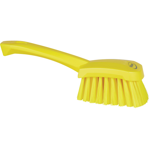 Brosse &agrave; r&eacute;curer avec manche court, Soies Doux, Longueur de 10-1/2", Jaune Haskins Industrial Inc.