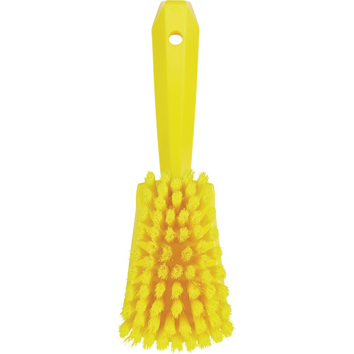 Brosse &agrave; r&eacute;curer avec manche court, Soies Doux, Longueur de 10-1/2", Jaune Haskins Industrial Inc.
