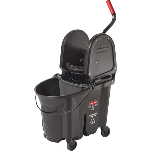 Wavebrake&reg; Bucket & Wringer, Down Press, 8.75 US Gal.(35 Quart), Black Haskins Industrial Inc.