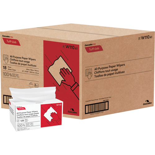 Pro Tuff-Job&reg; Single-Fold Pop-Up Paper Wipers, All-Purpose, 10-1/4" L x 8" W Haskins Industrial Inc.