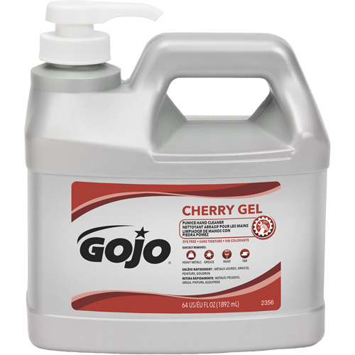 Hand Cleaner, Gel/Pumice, 1.89 L, Pump Bottle, Cherry Haskins Industrial Inc.