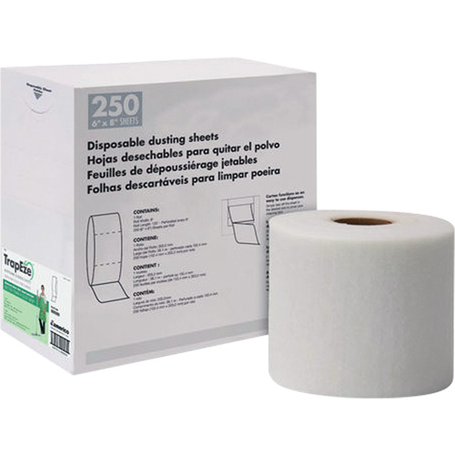 TrapEze&reg; Single Roll Disposable Dusting Sheets, Polyester, White Haskins Industrial Inc.