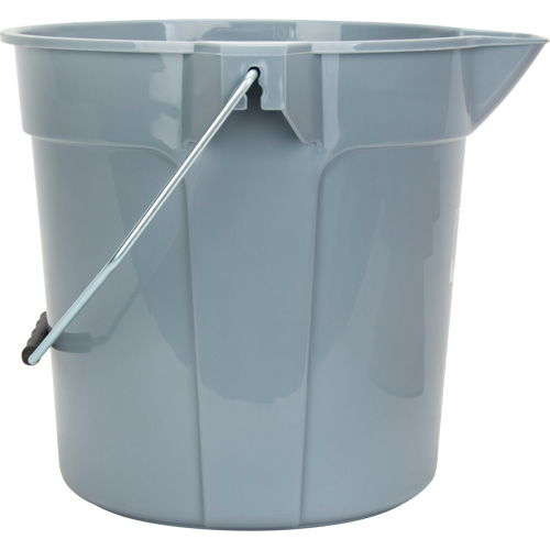Round Bucket with Pouring Spout, 2.64 US Gal. (10.57 qt.) Capacity, Grey Haskins Industrial Inc.